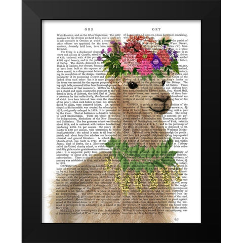 Llama Bohemian 2 Book Print Black Modern Wood Framed Art Print by Fab Funky