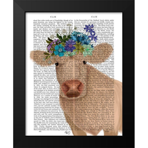 Cow Cream Bohemian 2 Book Print Black Modern Wood Framed Art Print by Fab Funky