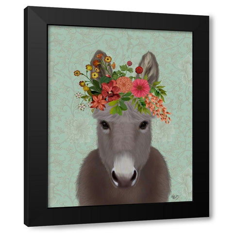 Donkey Bohemian 4 Black Modern Wood Framed Art Print with Double Matting by Fab Funky