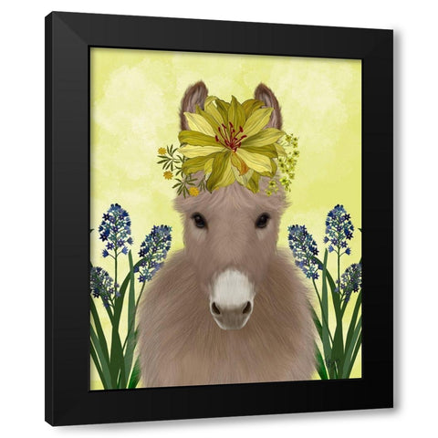 Donkey Sunflower Black Modern Wood Framed Art Print with Double Matting by Fab Funky