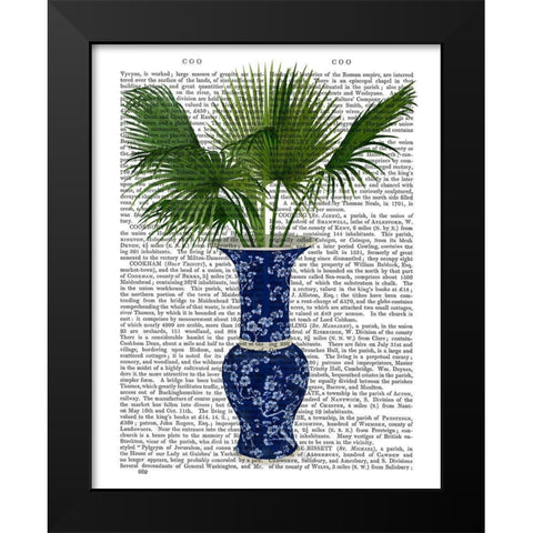 Chinoiserie Vase 8, With Plant Book Print Black Modern Wood Framed Art Print by Fab Funky