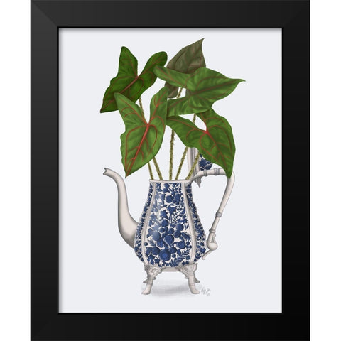 Chinoiserie Vase 4, With Plant Black Modern Wood Framed Art Print by Fab Funky