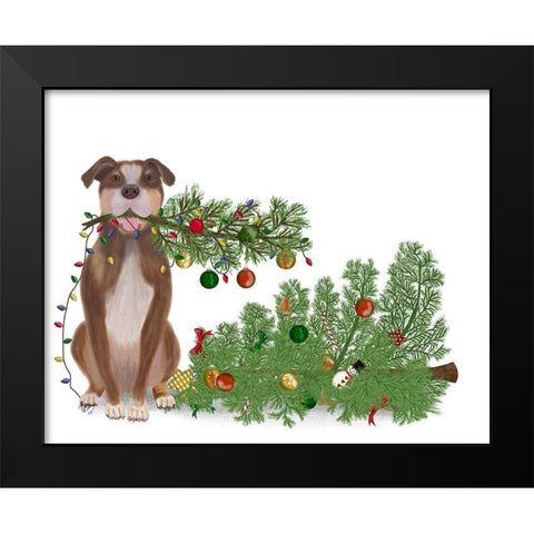 Christmas Des - Broken Tree Black Modern Wood Framed Art Print by Fab Funky
