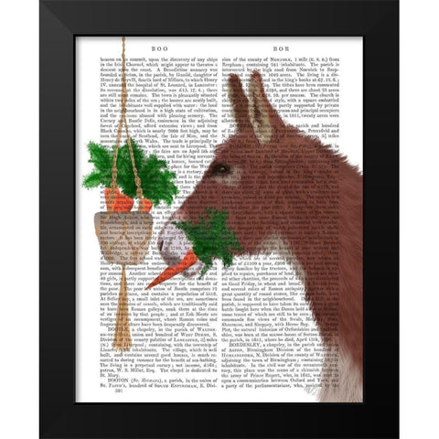 Donkey Lunch Book Print Black Modern Wood Framed Art Print by Fab Funky