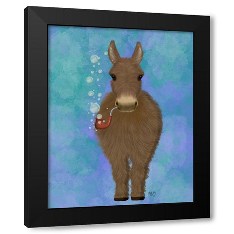 Donkey Bubble Pipe, Full Black Modern Wood Framed Art Print with Double Matting by Fab Funky
