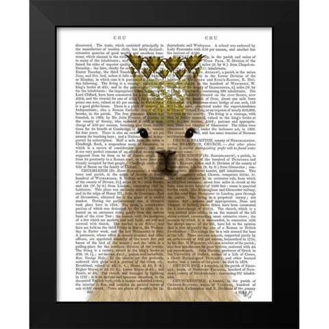 Llama Queen Book Print Black Modern Wood Framed Art Print by Fab Funky