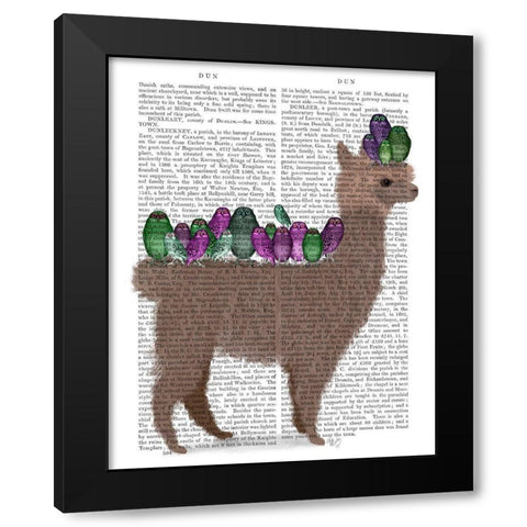 Llama Owls, Full Book Print Black Modern Wood Framed Art Print with Double Matting by Fab Funky