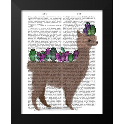 Llama Owls, Full Book Print Black Modern Wood Framed Art Print by Fab Funky
