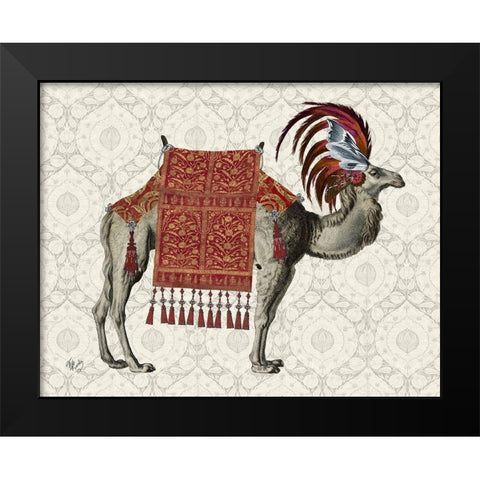 Niraj Camel, Red Black Modern Wood Framed Art Print by Fab Funky
