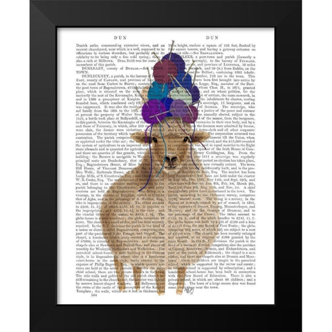 Sheep with Wool Hat, Full Book Print Black Modern Wood Framed Art Print by Fab Funky