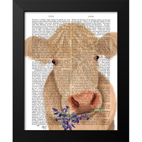 Cow Cream, Bluebells Book Print Black Modern Wood Framed Art Print by Fab Funky
