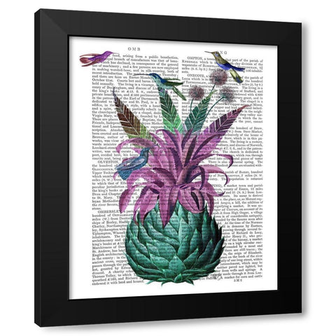 Tropical Artichoke Book Print Black Modern Wood Framed Art Print with Double Matting by Fab Funky