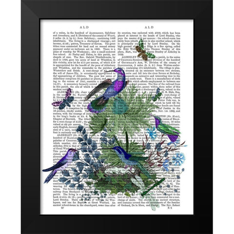 Tropical Birds Nest 1 Book Print Black Modern Wood Framed Art Print by Fab Funky