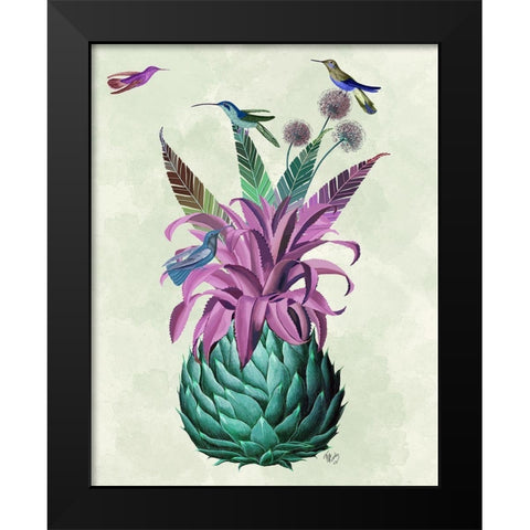 Tropical Artichoke Black Modern Wood Framed Art Print by Fab Funky