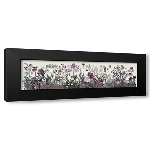 Wildflower Blush Black Modern Wood Framed Art Print with Double Matting by Fab Funky