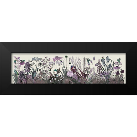 Wildflower Blush Black Modern Wood Framed Art Print by Fab Funky