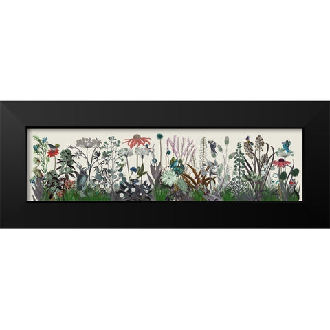 Wildflower Bloom Black Modern Wood Framed Art Print by Fab Funky