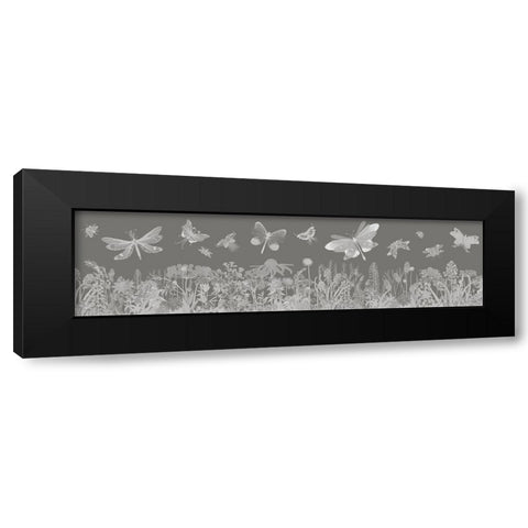 Flutterbies Black Modern Wood Framed Art Print with Double Matting by Fab Funky