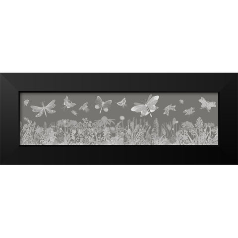Flutterbies Black Modern Wood Framed Art Print by Fab Funky