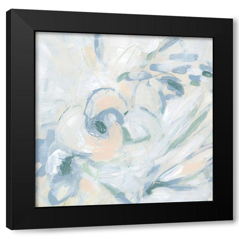 Abstract Flower Fresco II Black Modern Wood Framed Art Print by Vess, June Erica