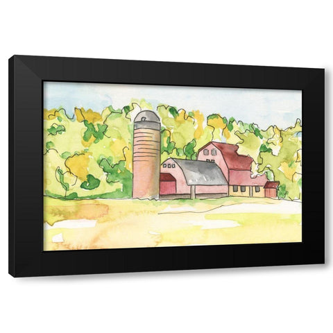 Barn Vista I Black Modern Wood Framed Art Print with Double Matting by Moore, Regina