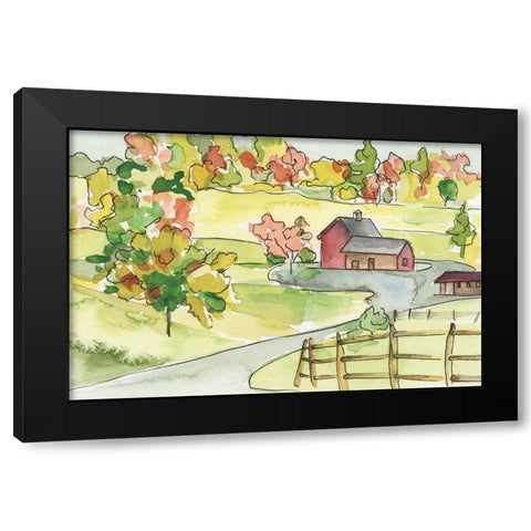 Barn Vista II Black Modern Wood Framed Art Print with Double Matting by Moore, Regina