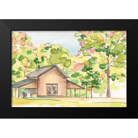 Barn Vista IV Black Modern Wood Framed Art Print by Moore, Regina
