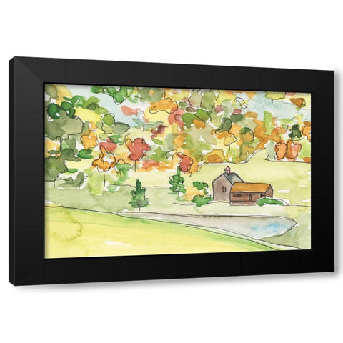 Barn Vista V Black Modern Wood Framed Art Print with Double Matting by Moore, Regina