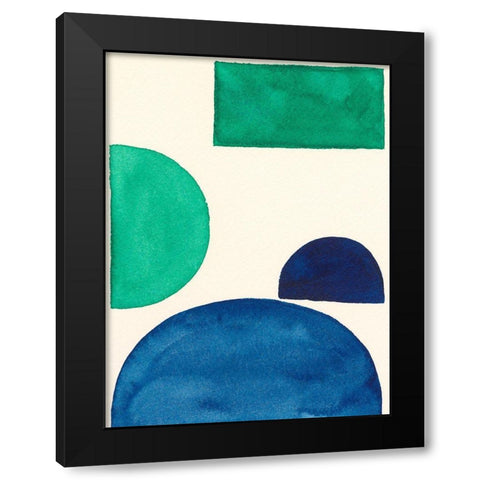 Elementary Shapes I Black Modern Wood Framed Art Print with Double Matting by Moore, Regina