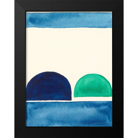 Elementary Shapes II Black Modern Wood Framed Art Print by Moore, Regina