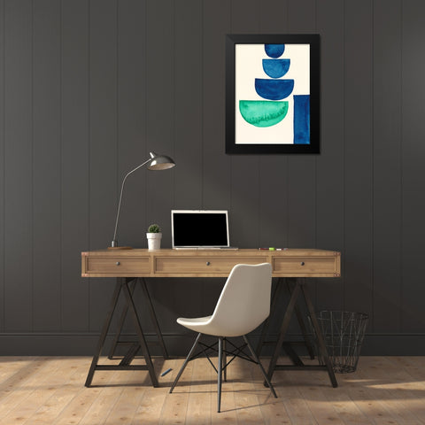 Elementary Shapes III Black Modern Wood Framed Art Print by Moore, Regina