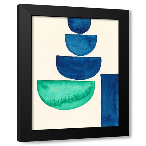 Elementary Shapes III Black Modern Wood Framed Art Print by Moore, Regina