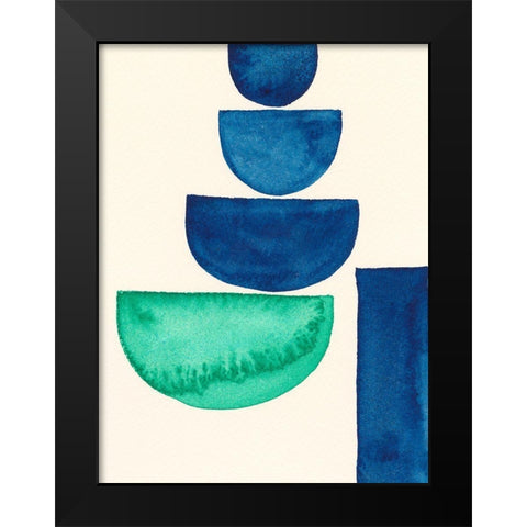 Elementary Shapes III Black Modern Wood Framed Art Print by Moore, Regina