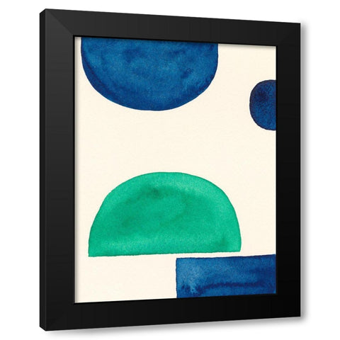 Elementary Shapes IV Black Modern Wood Framed Art Print with Double Matting by Moore, Regina