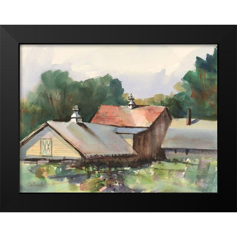 Shaker Barns Black Modern Wood Framed Art Print by Calcasola, Stephen