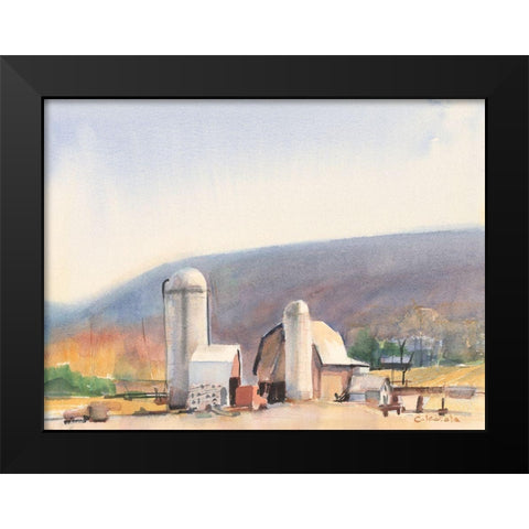 Farm in Ithaca NY Black Modern Wood Framed Art Print by Calcasola, Stephen