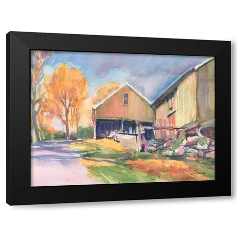 Country Road Black Modern Wood Framed Art Print by Calcasola, Stephen