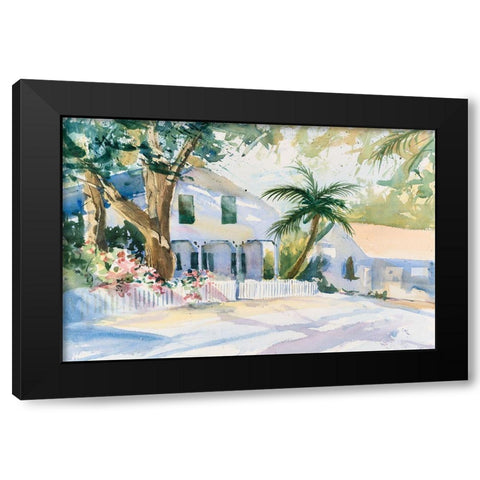 Bermuda Watercolor Black Modern Wood Framed Art Print with Double Matting by Calcasola, Stephen