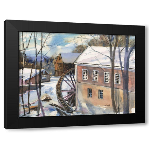 The Old Watermill Black Modern Wood Framed Art Print with Double Matting by Calcasola, Stephen
