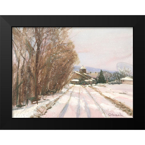 Indian Orchard Greek Orthodox Church Black Modern Wood Framed Art Print by Calcasola, Stephen