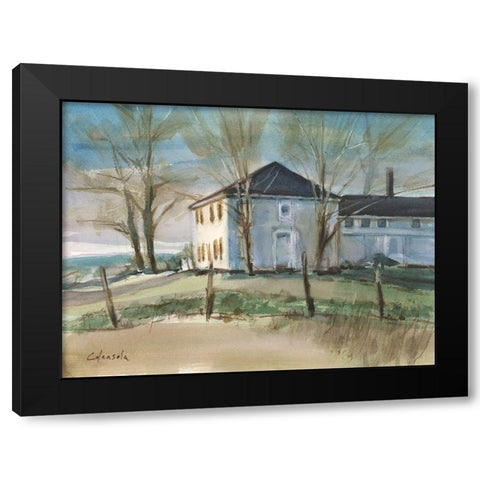 Old Colonial in Ellington Connecticut Black Modern Wood Framed Art Print by Calcasola, Stephen