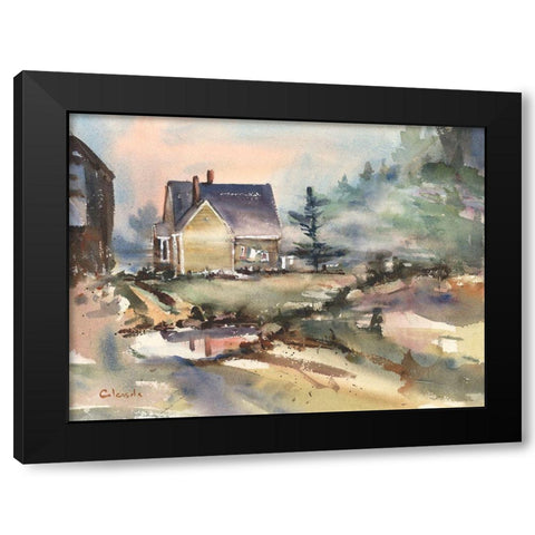 Laundry Day Black Modern Wood Framed Art Print with Double Matting by Calcasola, Stephen