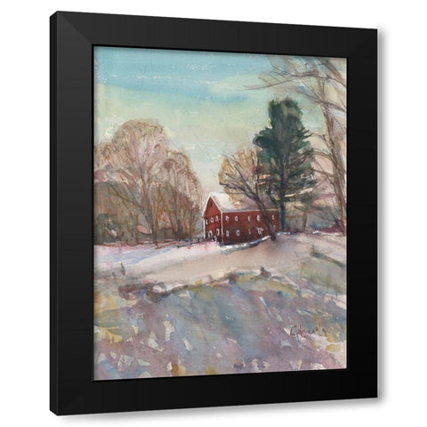 Historic Red Barn in Worthington Massachusetts Black Modern Wood Framed Art Print with Double Matting by Calcasola, Stephen