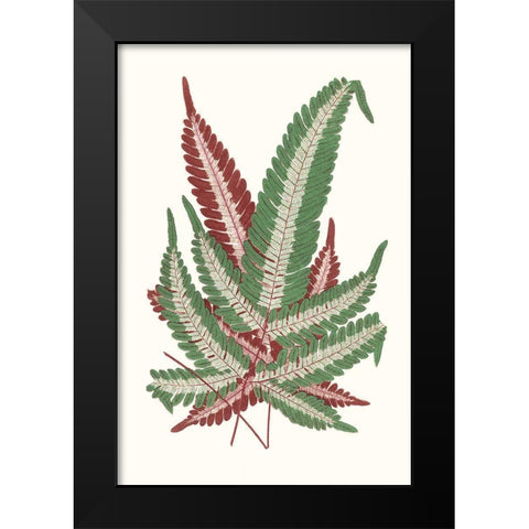 Collected Leaves IV Black Modern Wood Framed Art Print by Vision Studio