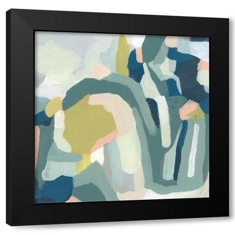 Field Map I Black Modern Wood Framed Art Print with Double Matting by Vess, June Erica