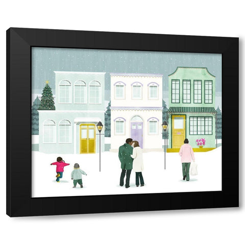 Little Town I Black Modern Wood Framed Art Print with Double Matting by Popp, Grace