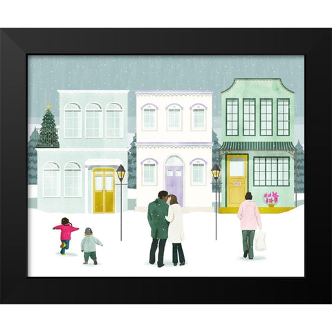 Little Town I Black Modern Wood Framed Art Print by Popp, Grace