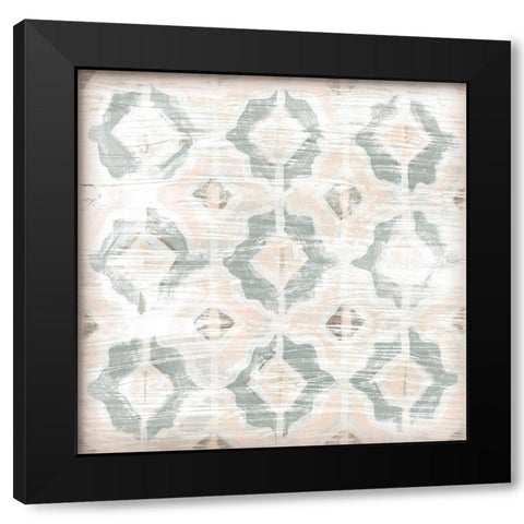 Vintage Blush Tile I Black Modern Wood Framed Art Print by Vess, June Erica