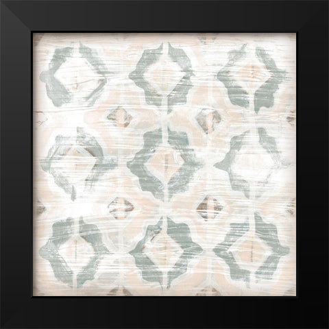 Vintage Blush Tile I Black Modern Wood Framed Art Print by Vess, June Erica
