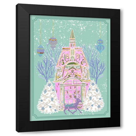 Winter Holidays I Black Modern Wood Framed Art Print with Double Matting by Wang, Melissa